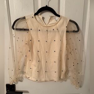 Zara girls mesh sleeve top